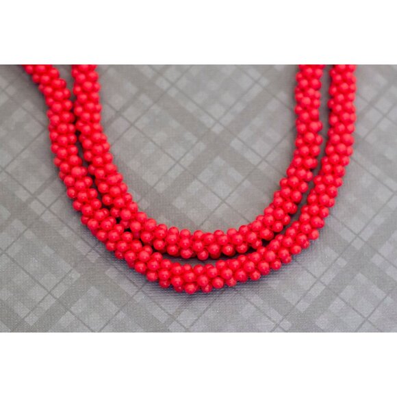 Vintage Boho Red Beaded Necklace 48 Inches by Germany G20 - Picture 3 of 5